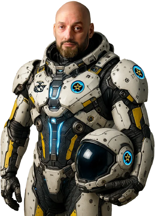Eric in 'Beyond Odyssey' Space Suit