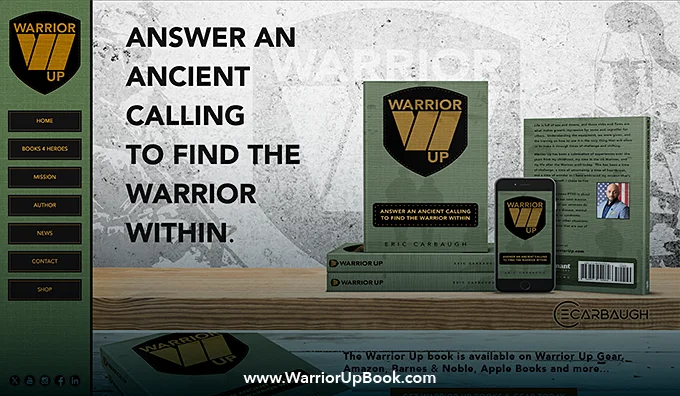 Warrior Up Book website screenshot